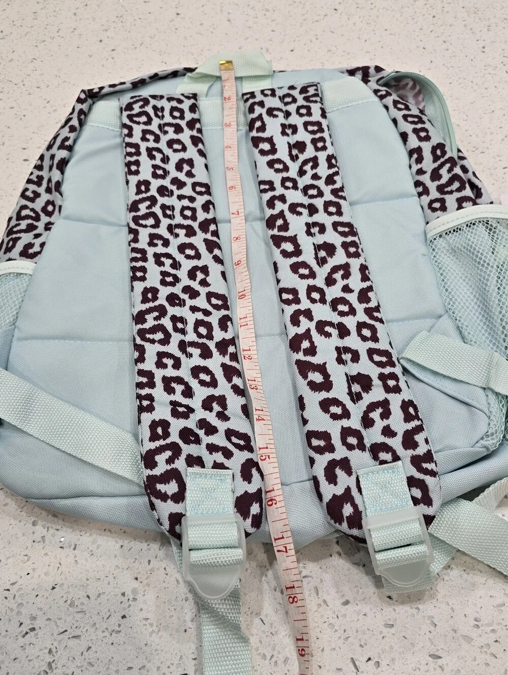 Cheetah Animal Print blue travel Backpack with 15